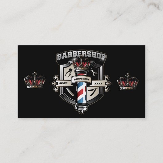 Barbershop Classic Logo personalisieren Visitenkarte (Vorderseite)