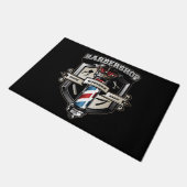 Barbershop Classic Logo Personalize 24" x 36" Fußmatte (Schrägansicht)