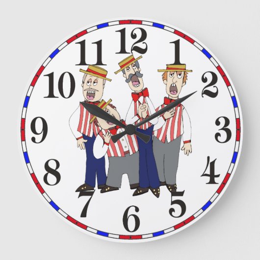 Barbershop Clock Große Wanduhr (Vorderseite)