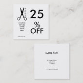 Barbershop Coupon-Karte schwarz-weiß Rabattkarte (Vorne/Hinten)