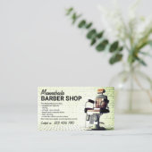 Barbershop Custom Green Foto Visitenkarte (Stehend Vorderseite)