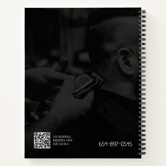 Barbershop Custom Spiral Notebook Notizblock (Rückseite)