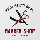 Barbershop Custom Walk in Window Cloning Fensteraufkleber (Blatt)