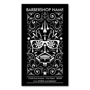 barbershop dia de Los Muertos Magnetische Visitenkarte