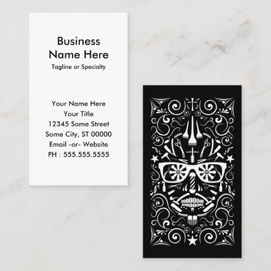 barbershop dia de los muertos visitenkarte (Vorne/Hinten)