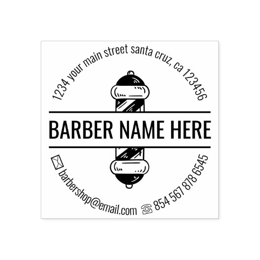 Barbershop für moderne Pole Gummistempel (Prägung)