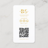 Barbershop Gold Barber Pole Weißer Minimal Moderne Visitenkarte (Rückseite)