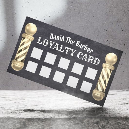 Barbershop Gold Barber Shop Pole Chalkboard Treuekarte