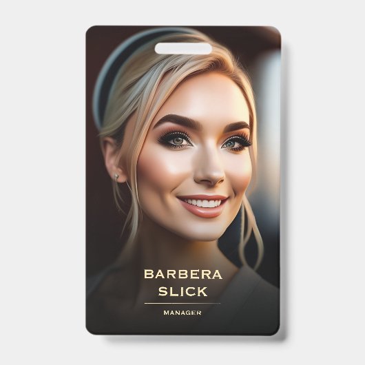 Barbershop Gold Barber's Pole Mitarbeiter ID Ausweis (Vorderseite)