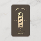 Barbershop Gold Barber's Pole Monogram Visitenkarte (Vorderseite)
