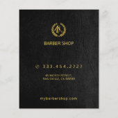 Barbershop Gold schwarze Preisliste Menü (Hinten)