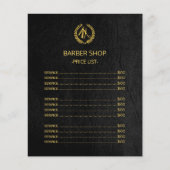 Barbershop Gold schwarze Preisliste Menü (Vorne)