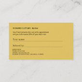 Barbershop Gold-Weiß-Referenzvorlage Empfehlungskarte (Rückseite)