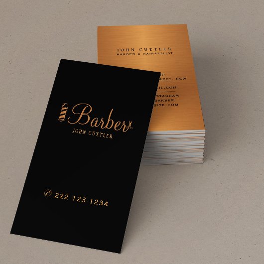 Barbershop Goldschere Pol Friseurwerbung Visitenkarte