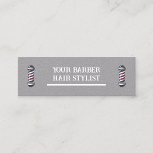 Barbershop grau Minimalistisch Vintag Mini Visitenkarte