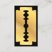Barbershop Hair Black Gold Razzia Blade Barber Sho Visitenkarte (Vorderseite)