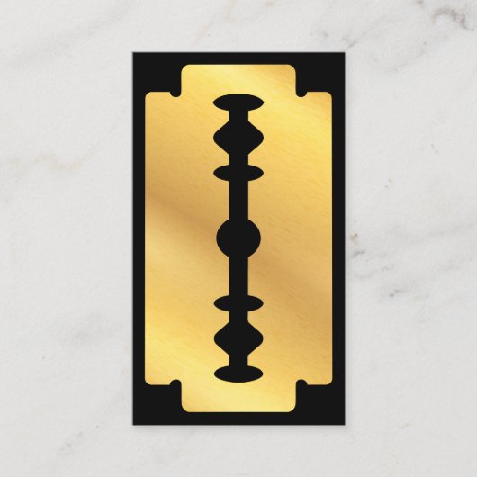 Barbershop Hair Black Gold Razzia Blade Barber Sho Visitenkarte (Vorderseite)