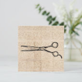 Barbershop Hair Cutting Scheren Barber Scheren Einladung (Stehend Vorderseite)