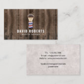 Barbershop-Hair-Stylist-Holz für Barberspieß-Logo Visitenkarte (Vorne/Hinten)