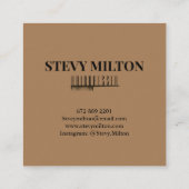 Barbershop Hair Stylist Typografie Brown & Black Quadratische Visitenkarte (Rückseite)