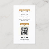 Barbershop Hair White Gold Razard Blade Barber Sho Visitenkarte (Rückseite)