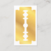 Barbershop Hair White Gold Razard Blade Barber Sho Visitenkarte (Vorderseite)