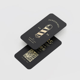 Barbershop Haircut Haarstylist Barber's Pole Black Visitenkarte