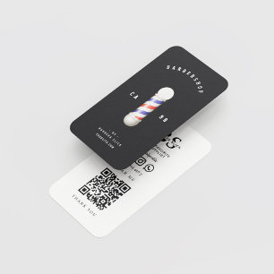 Barbershop Haircut Haarstylist Barber's Pole Visitenkarte