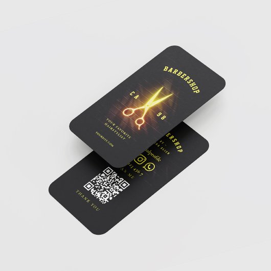 Barbershop Haircut Haarstylist Glühschere Visitenkarte