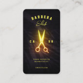 Barbershop Haircut Haarstylist Glühschere Visitenkarte (Vorderseite)