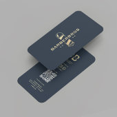 Barbershop Haircut Hairstylist Gold Barber's Pole Visitenkarte