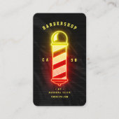 Barbershop Hairstylist Glows Barber's Pole Visitenkarte (Vorderseite)