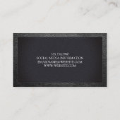 Barbershop | Holz | Leather Border Visitenkarte (Rückseite)