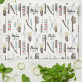 Barbershop Icons Geschirrtuch (Gefaltet)