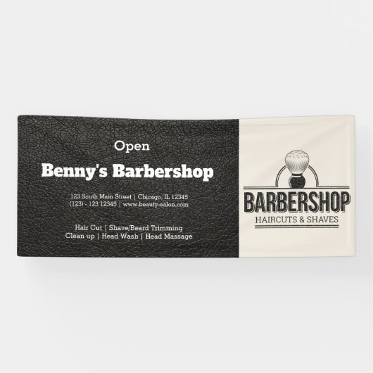 Barbershop Leder Look Banner (Horizontal)
