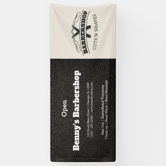 Barbershop Leder Look Banner (Vertikal)