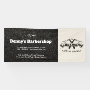 Barbershop Leder Look Banner