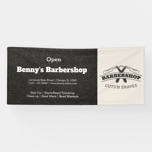 Barbershop Leder Look Banner (Horizontal)