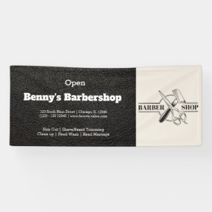 Barbershop Leder Look Banner