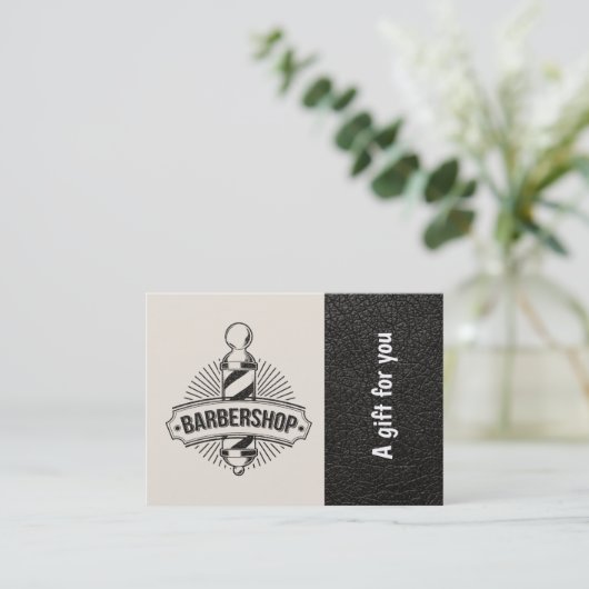 Barbershop Leder Look Geschenk Zertifikat (Stehend Vorderseite)