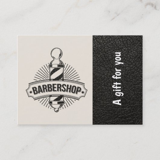 Barbershop Leder Look Geschenk Zertifikat (Vorderseite)