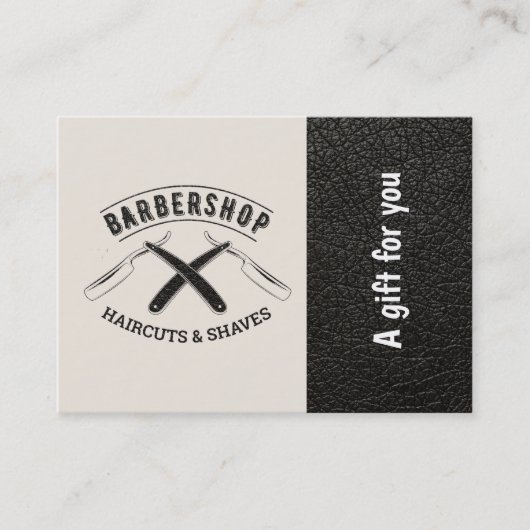Barbershop Leder Look Geschenk Zertifikat (Vorderseite)