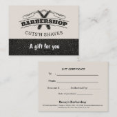 Barbershop Leder Look Geschenk Zertifikat (Vorne/Hinten)