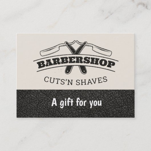 Barbershop Leder Look Geschenk Zertifikat (Vorderseite)
