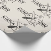 Barbershop Leder Look Geschenkpapier (Ecke)
