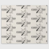 Barbershop Leder Look Geschenkpapier (Flach)