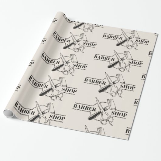 Barbershop Leder Look Geschenkpapier (Ungerollt)