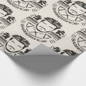 Barbershop Leder Look Geschenkpapier (Ecke)