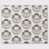 Barbershop Leder Look Geschenkpapier (Flach)