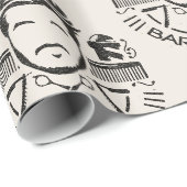 Barbershop Leder Look Geschenkpapier (Rolleneckpunkt)
